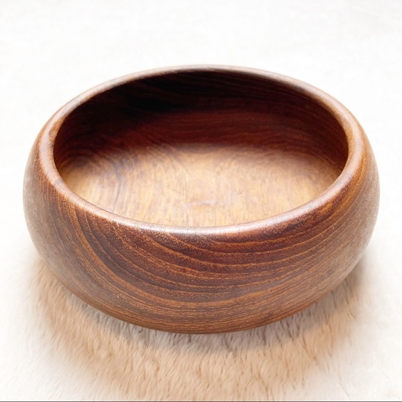 Vintage Wooden bowl with mid century style